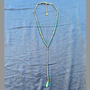 Turquoise Beaded Y-Lariat Necklace